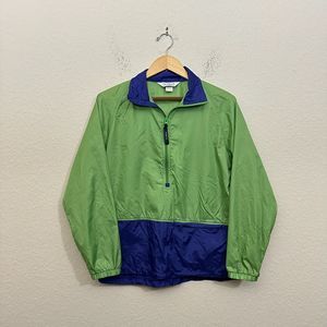 VINTAGE L.L. BEAN Lightweight Rain Jacket / Windbreaker Green/Purple
